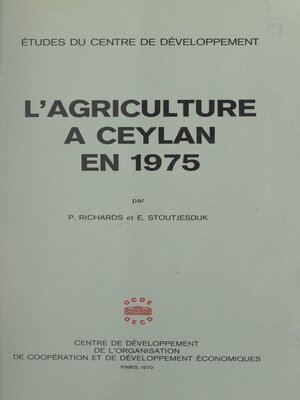 cover image of L'agriculture à Ceylan en 1975